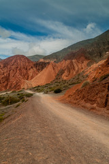 Colorful rock formations near Purmamarca village (Quebrada de Humahuaca valley), Argentina