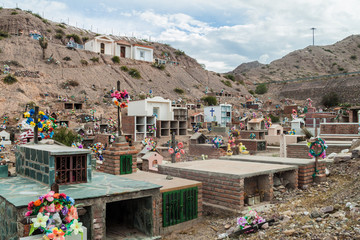 Cemetery in village Maimara in Quebrada de Humahuaca valley, Argentina
