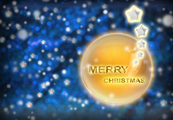 Merry Christmas background with wishing crystal