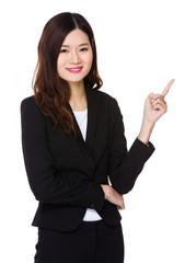 Asian Businesswoman with finger up