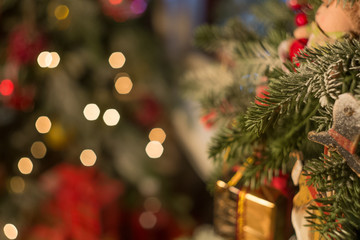 Fototapeta na wymiar Christmas decoration with fireplace