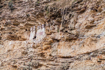 Sarcophagi of Karajia, funerary site of Chachapoyas culture in northern Peru