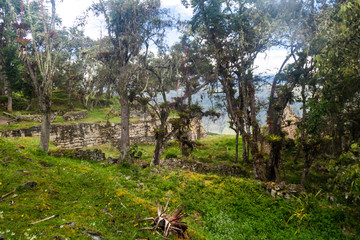 Kuelap, ruined citadel city of Chachapoyas cloud forest culture in mountains of northern Peru.