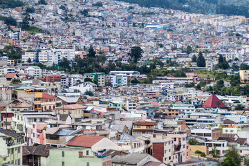 Fototapeta na wymiar Aerial viw of Quito, Ecuador