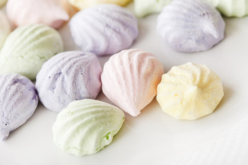 Pastel colored meringue