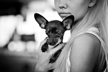 Young woman with her dog