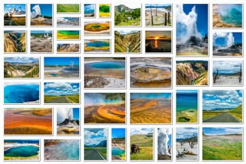 Yellowstone landscapes collage