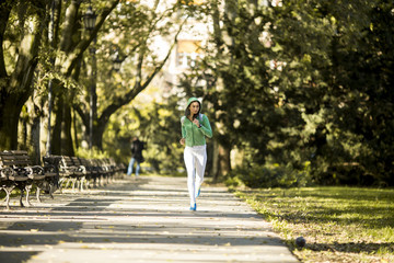 Young woman running in the park