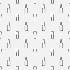 Beer bottles and glasses pattern
