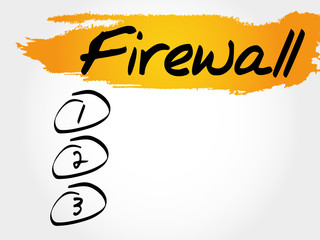 FIREWALL blank list, business concept