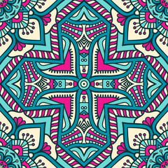Ethnic floral seamless pattern