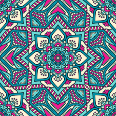 Ethnic floral seamless pattern
