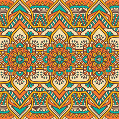 Ethnic floral seamless pattern