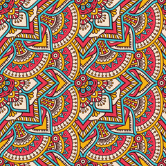 Ethnic floral seamless pattern