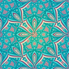 Ethnic floral seamless pattern