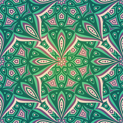 Ethnic floral seamless pattern