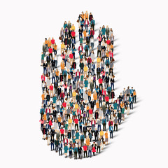  people  shape  hand stop sign