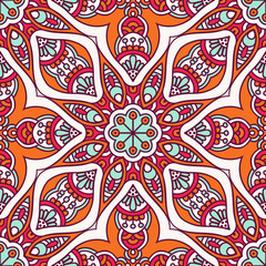 Ethnic floral seamless pattern
