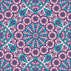 Ethnic floral seamless pattern
