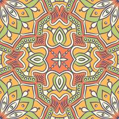 Ethnic floral seamless pattern