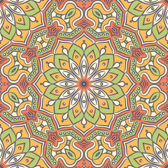 Ethnic floral seamless pattern