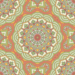 Ethnic floral seamless pattern