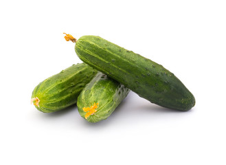 fresh cucumbers isolated on white