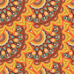 Ethnic floral seamless pattern