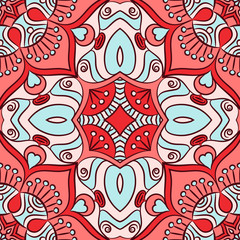 Ethnic floral seamless pattern