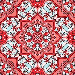 Ethnic floral seamless pattern
