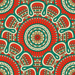 Ethnic floral seamless pattern