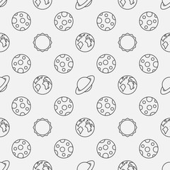 Seamless pattern with planets