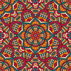 Ethnic floral seamless pattern