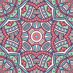 Fototapeta premium Ethnic floral seamless pattern