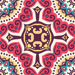 Ethnic floral seamless pattern