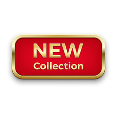 Red new collection plate in golden frame