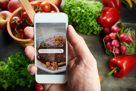 Food recipes on smart phone