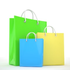 Paper Shopping Bags isolated on white background