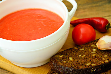 Fresh Homemade Classic Cold Gazpacho Soup