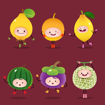 Collection of cartoon fruits