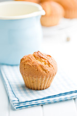 sweet muffins on kitchen table