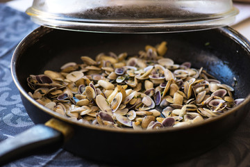 Stir fried clams with roasted paste,garlic, lemon, cilantro