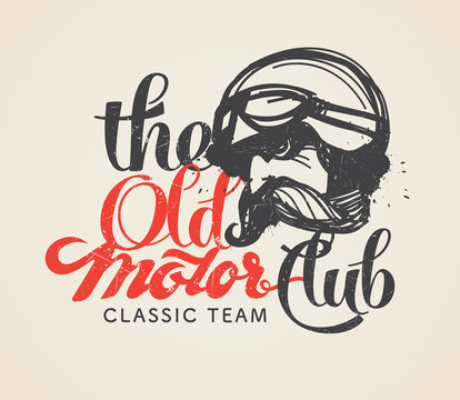 The Old motor club logo and symbol. Designed using the hand-draw