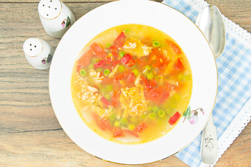 Healthy Food: Fish Soup Vegetables