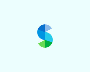 Letter S logo vector design. Abstract diagram symbol. 