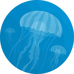 Art Flat Jellyfish
