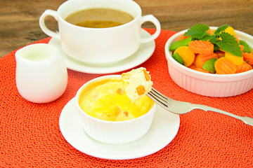 Dietary Scrambled Eggs with Carrots and Green Beans