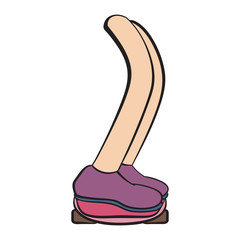 Cartoon feet on the board