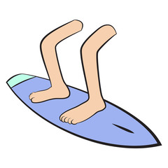 Feet on board surfing