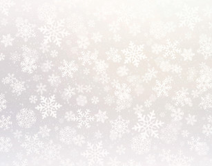 Winter snowflakes silver background